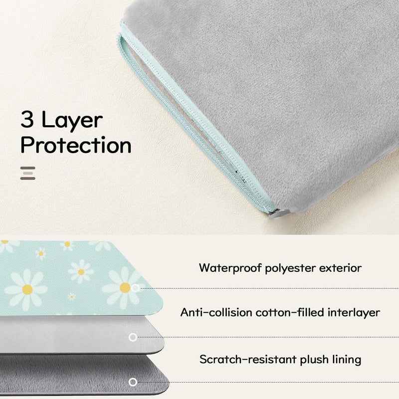 Dadanism 6-7" Sleeve Case for 7" Kindle Colorsoft Signature Edition and All-New Kindle Paperwhite, Protective Sleeve Cover Pouch Bag Carrying Case for 6" K-indle/K-indle Oasis/Kobo E-Reader,LightGreen - Image 3